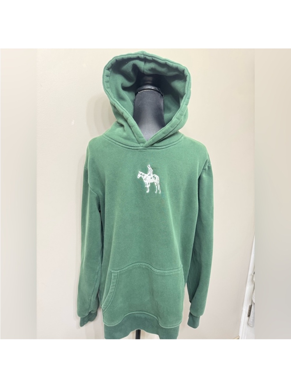 Scout Men’s Green Pullover Hoodie with Horse Embroidery XL